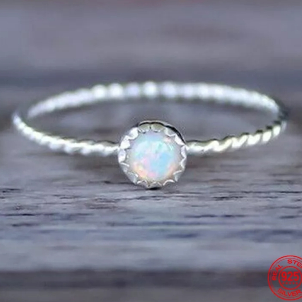 925 Silver Opal Ring - Picture 3 of 5